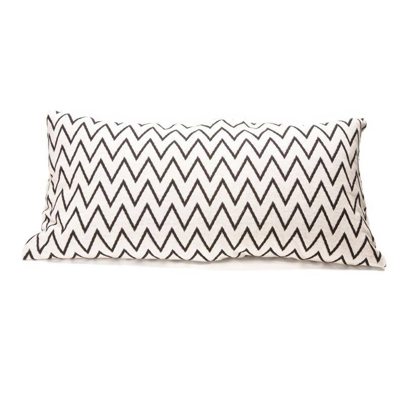 Ørskov Zig Zag Pudebetræk 30 x 60 cm - Hvid/Sort Hvid/Sort
