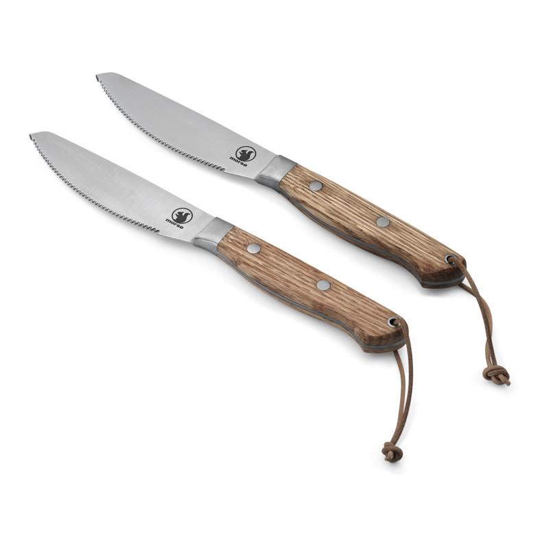 Morsø CULINA Pizza-og steakknive 2 stk 22 cm træhåndtag Aluminium/Brun