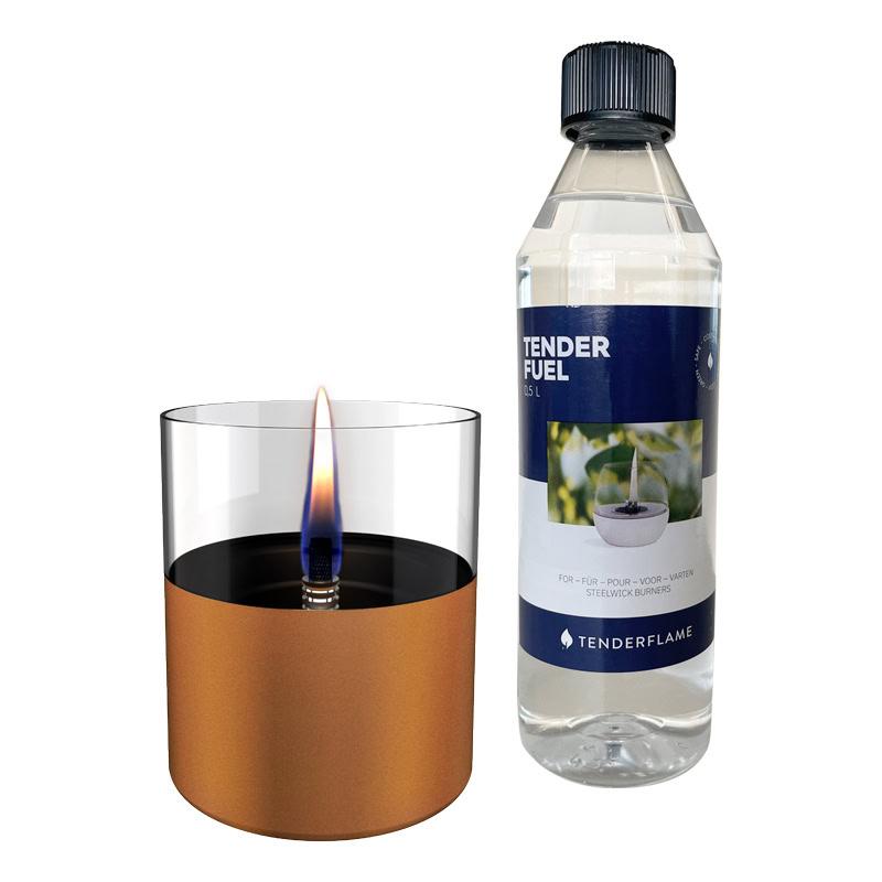 Tenderflame Lilly 10 Glass Gaveæske inkl. Tenderfuel Aluminium/Guld/Hvid/Kobber/Lysegrå/Mørkegrå/Sort/S