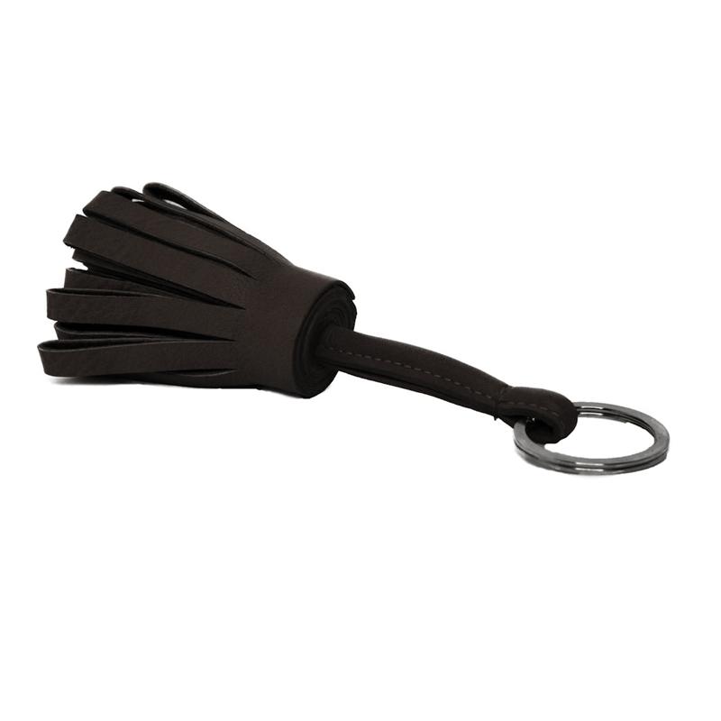 Ørskov Læder Nøglering Med Læderkvast 17 cm - Chokolade Chokolade