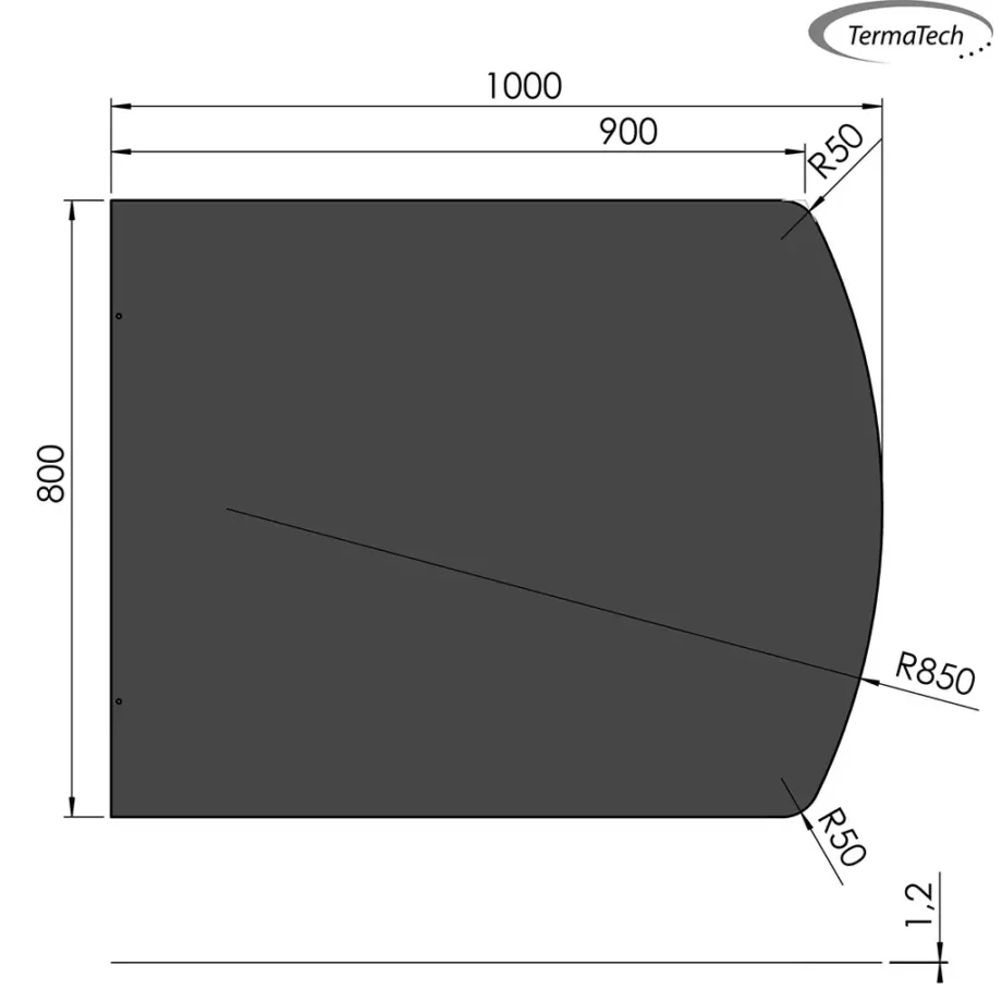 Firkantet gulvplade i Stål til Biopejse - 79 x 99 cm Sort