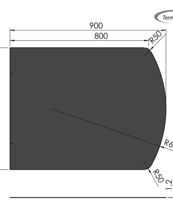 Firkantet gulvplade i Stål til Biopejse - 70 x 90 cm Sort