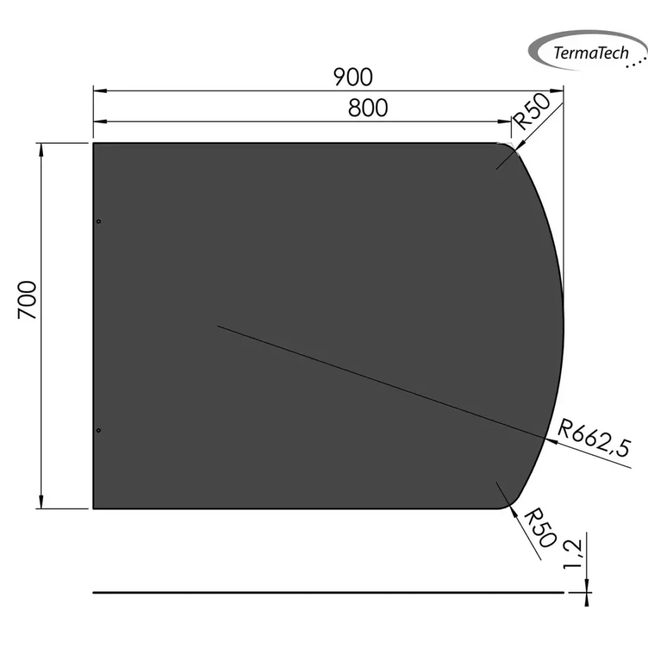 Firkantet gulvplade i Stål til Biopejse - 70 x 90 cm Sort