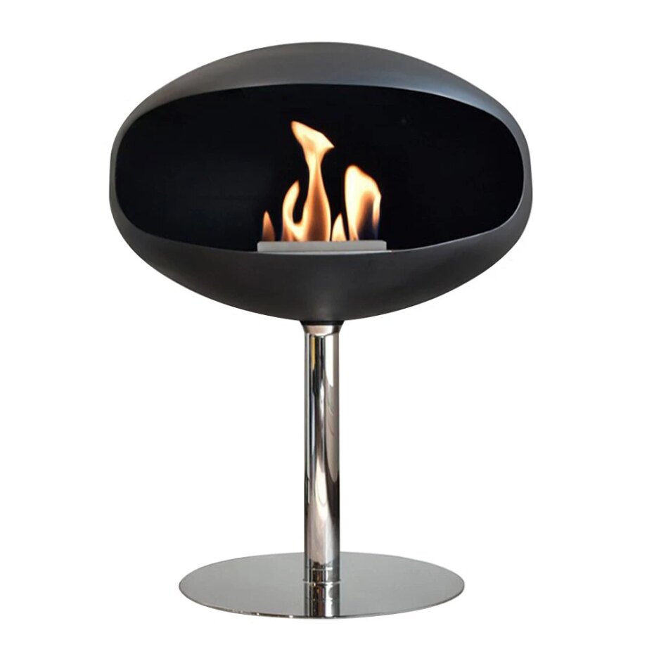 Cocoon Pedestal med stålfod - Sort Sort