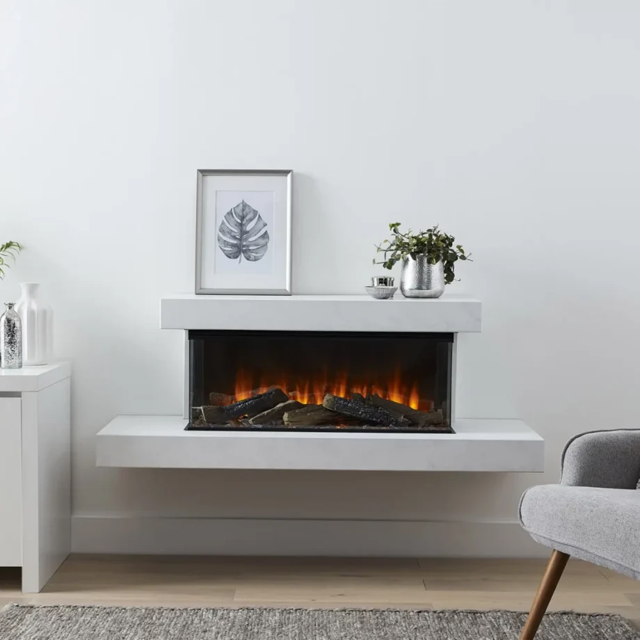 Brockenhurst 870 - Hvid Marmor Elpejs Kamin Hvid