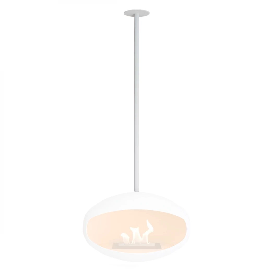 Hvidt Loftbeslag og Stang - Cocoon Fires Hvid