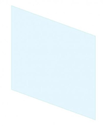 Fuldt glas på én side 1100 mm Glas