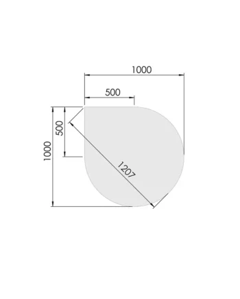 Dråbeformet gulvplade i glas - 100 x 100 cm Glas