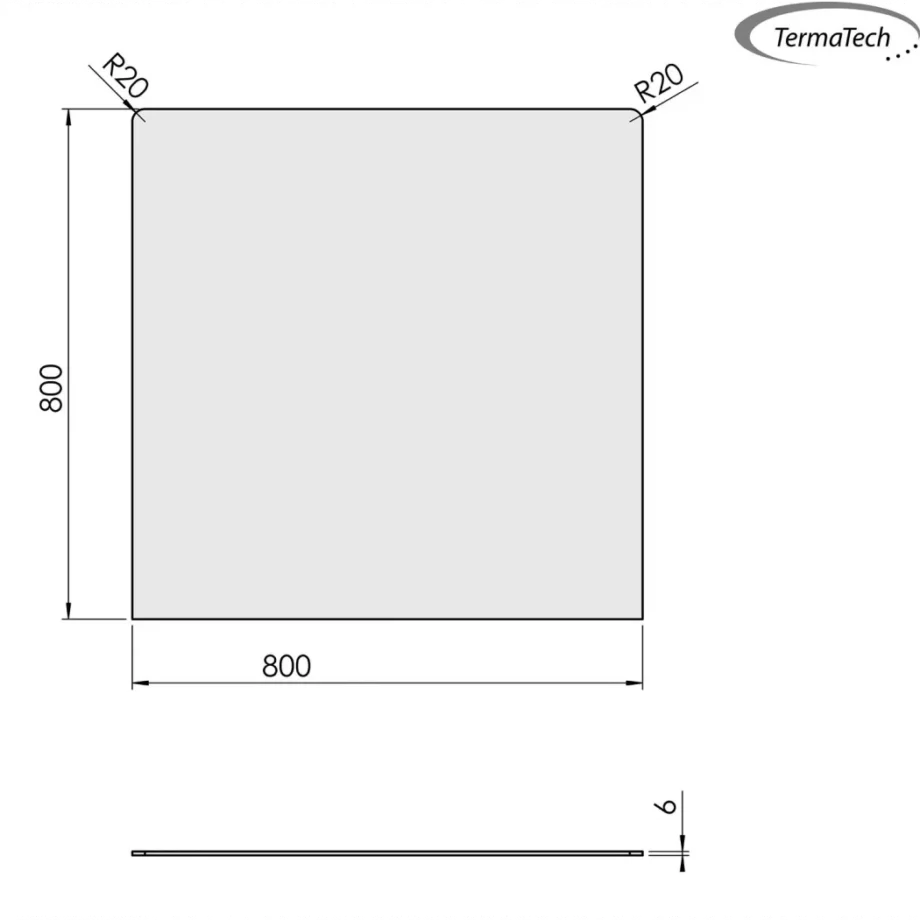 Firkantet gulvplade i glas - 80 x 80 cm Glas