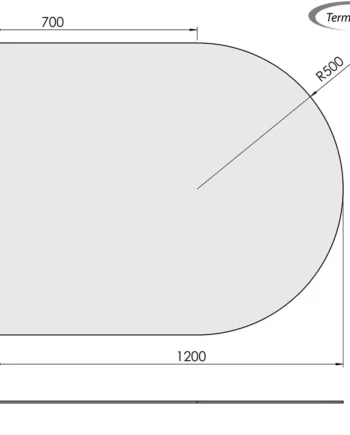 Halvrund gulvplade i glas - 100 x 120 cm Glas