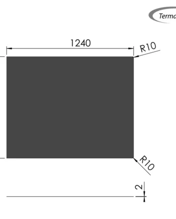 Firkantet gulvplade i Stål til Biopejse - 99 x 124 cm Sort