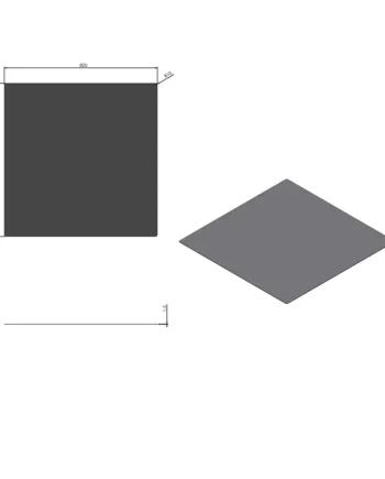 Firkantet gulvplade i Stål til Biopejse - 80 x 80 cm Sort