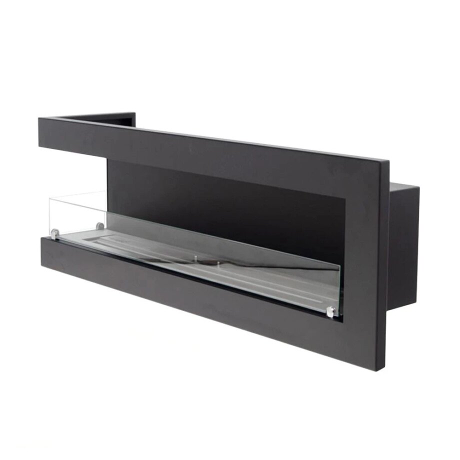 Hjørnepejs 115 cm - venstre Sort