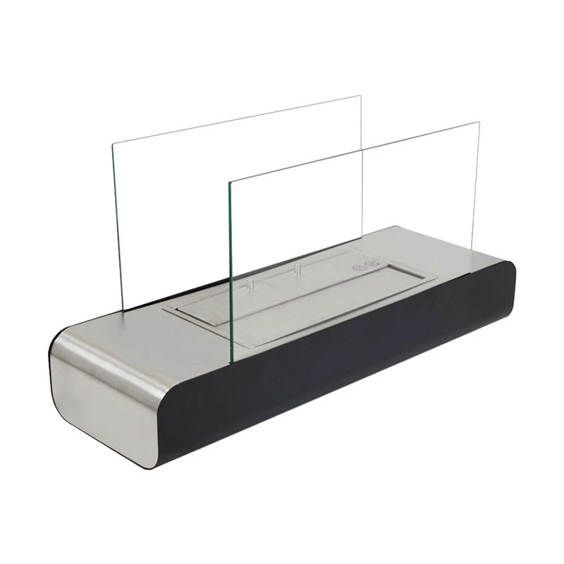 Gulv biopejs - sort og rustfrit stål Rustfrit stål