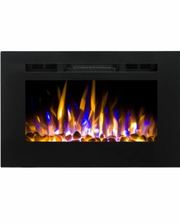 LED Pro indbygningspejs til el - 66 cm Sort