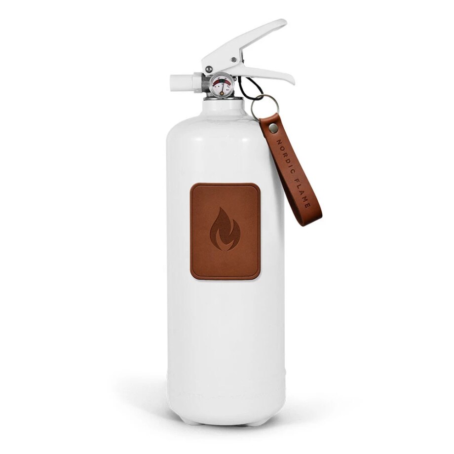 Hvid Brandslukker 2 kg - Mørk Læder Hvid